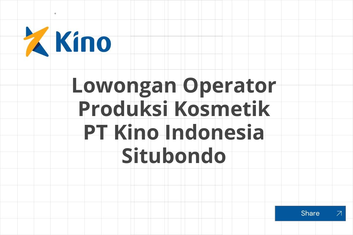 Lowongan Operator Produksi Kosmetik PT Kino Indonesia Situbondo